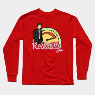 Rockabilly Greaser and Tachometer Long Sleeve T-Shirt